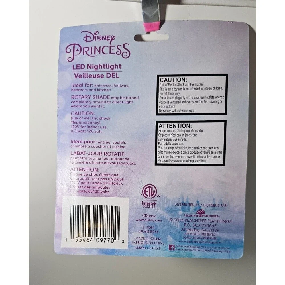 Disney Princess Night LED with On/Off Switch Night Light Energy efficient Belle